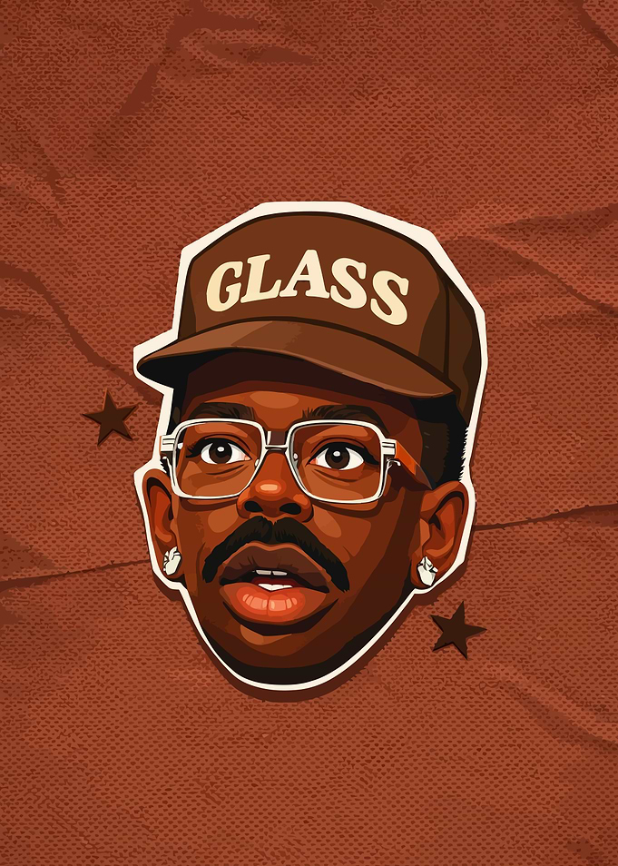 Cartoon Portrait of a Man with Glasses