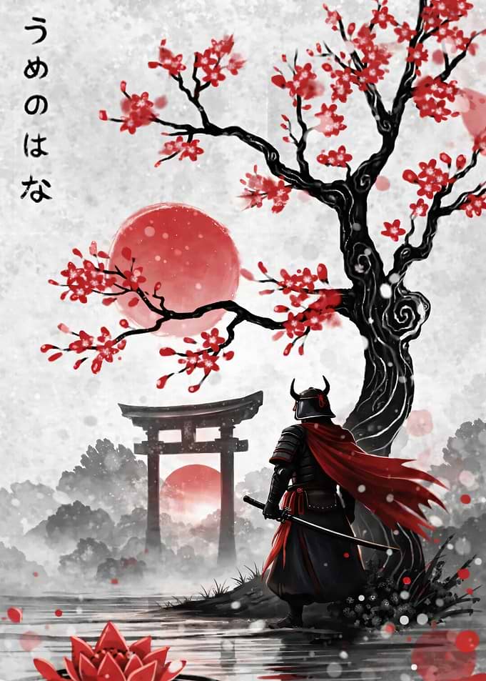 Samurai Under Cherry Blossoms