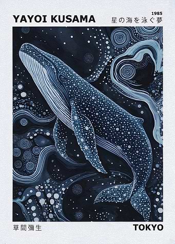Yayoi Kusama Whale Dream Painting