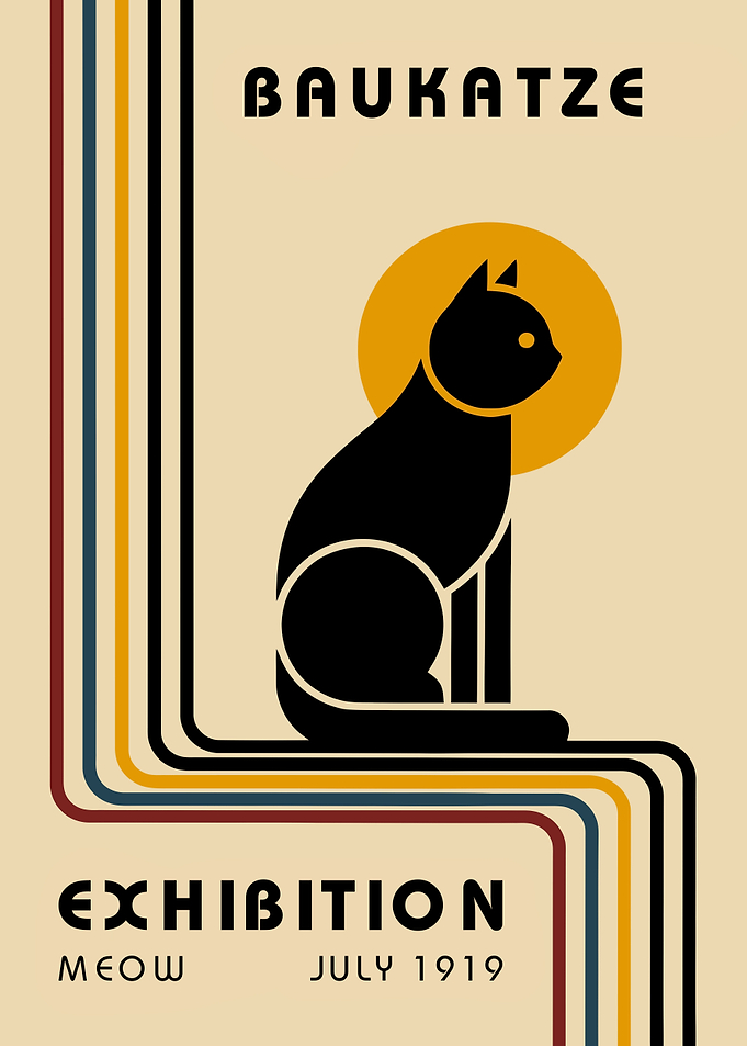 Art Deco Black Cat Bauhaus Exhibition