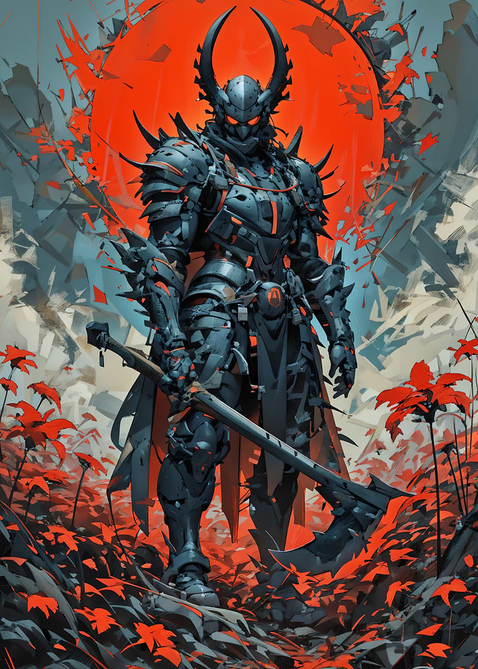 Dark Knight with Red Sun