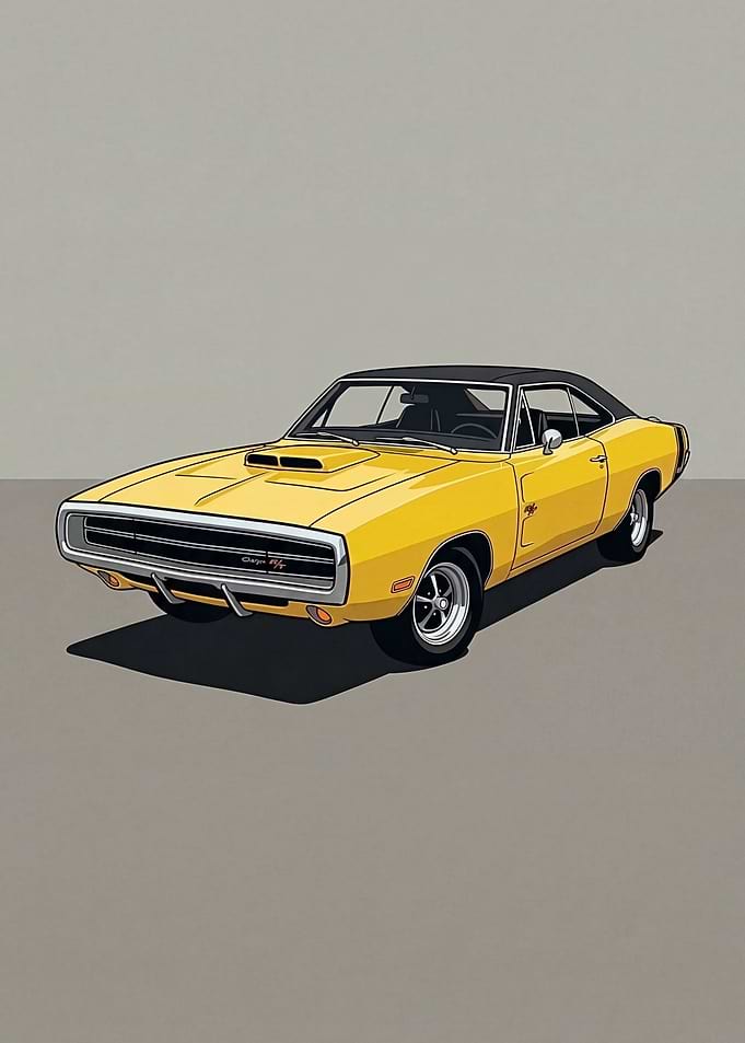 Yellow Dodge Charger R/T