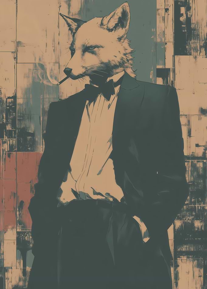 Fox in a Tuxedo Smoking