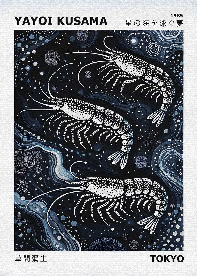 Yayoi Kusama Shrimp Painting