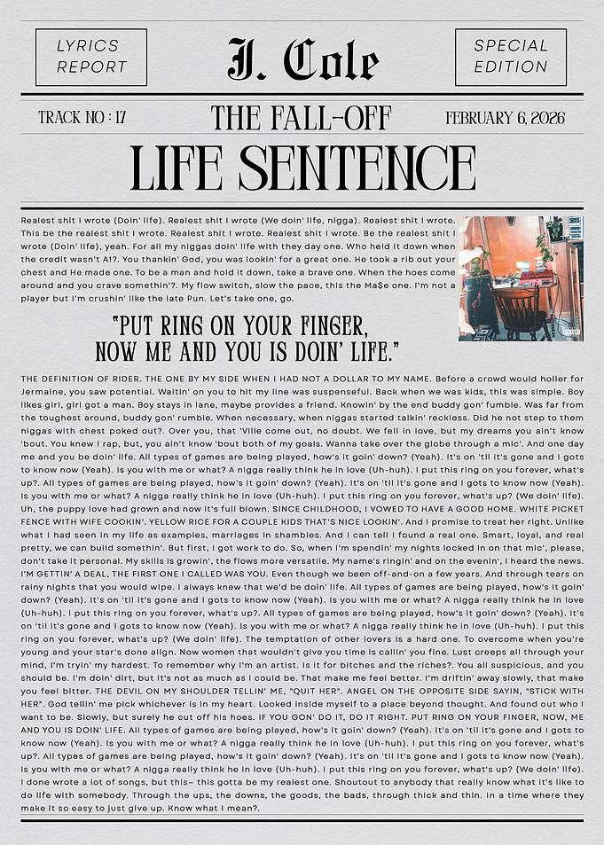 J. Cole Life Sentence