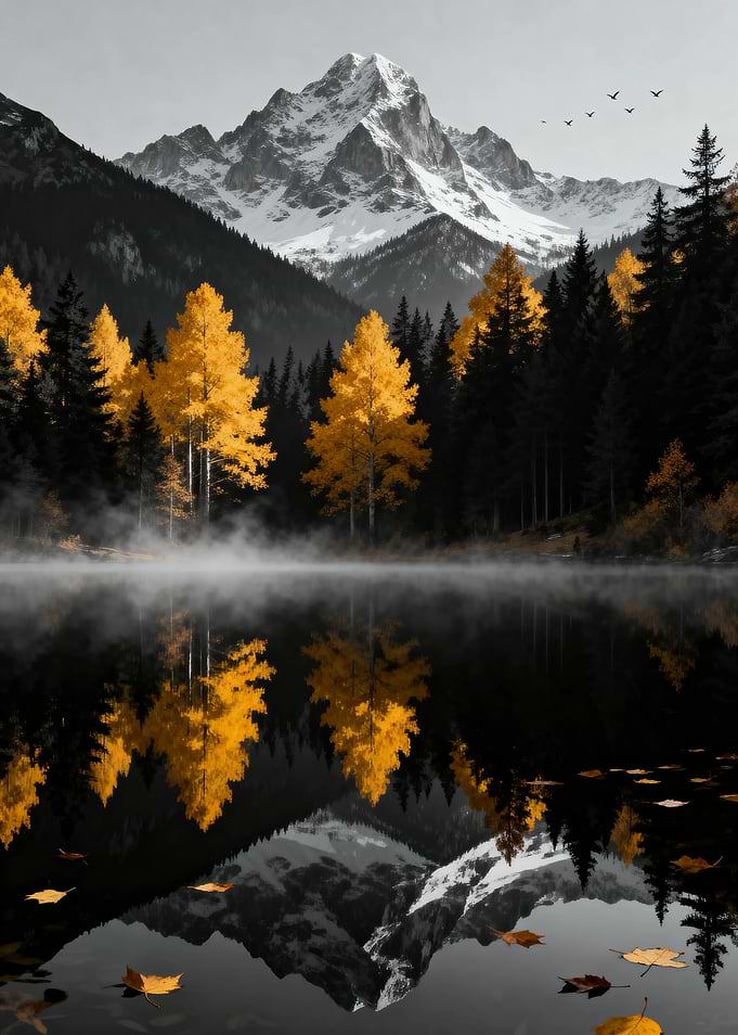 Autumn Mountain Lake Reflection