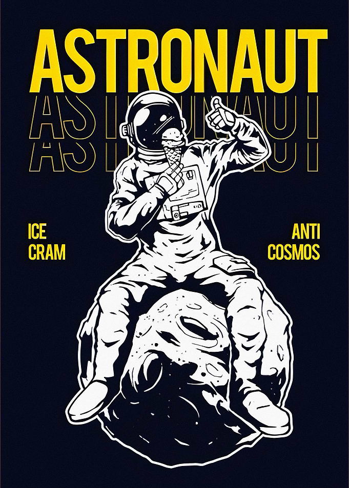Astronaut Eating Ice Cream on Moon