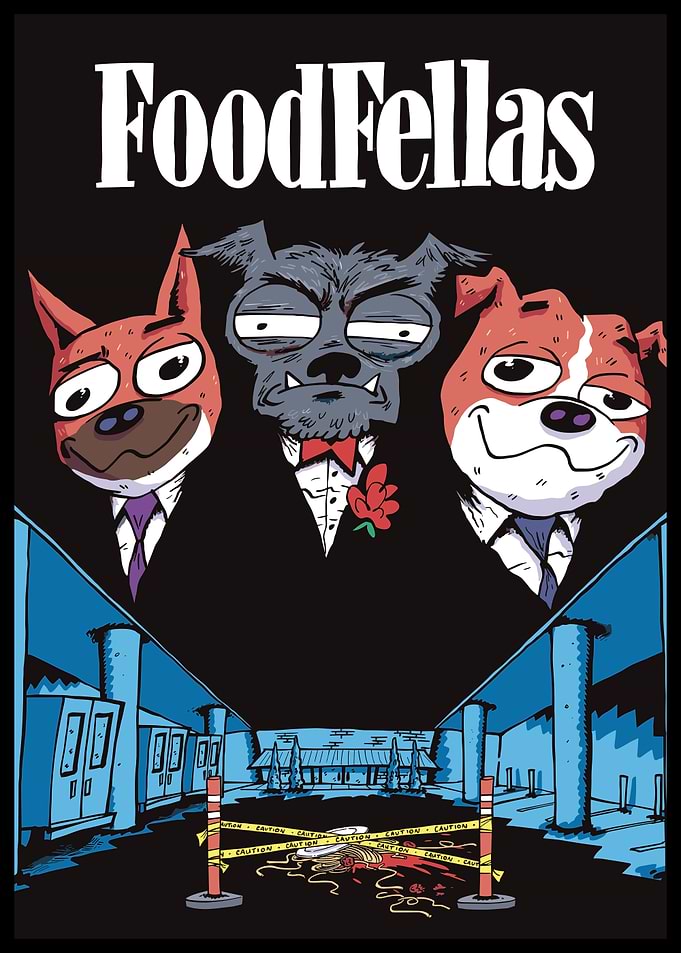 FoodFellas Dog Characters Crime Scene