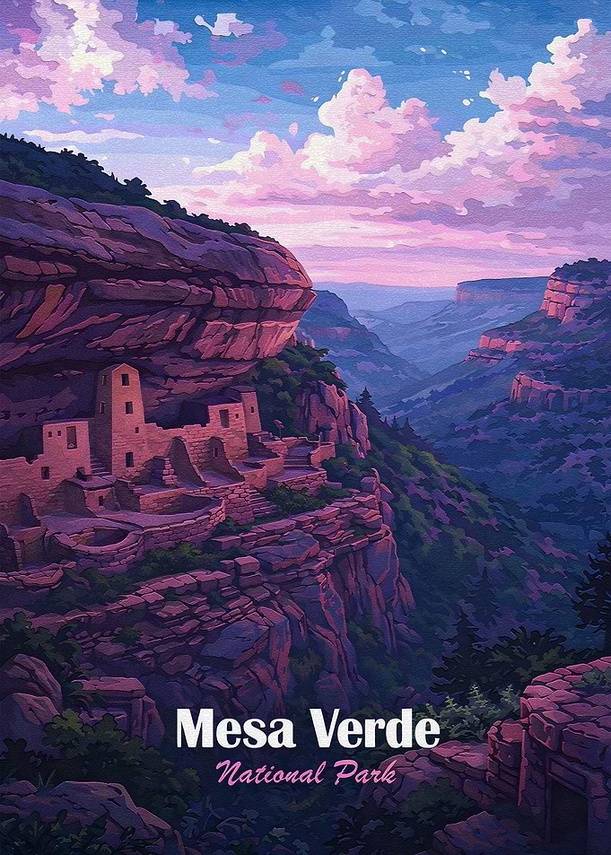 Mesa Verde National Park Vintage Poster