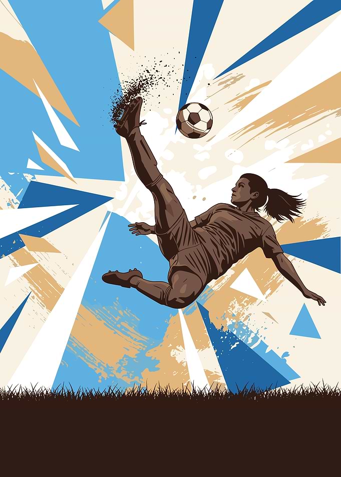 Woman Soccer Player Kicking Ball