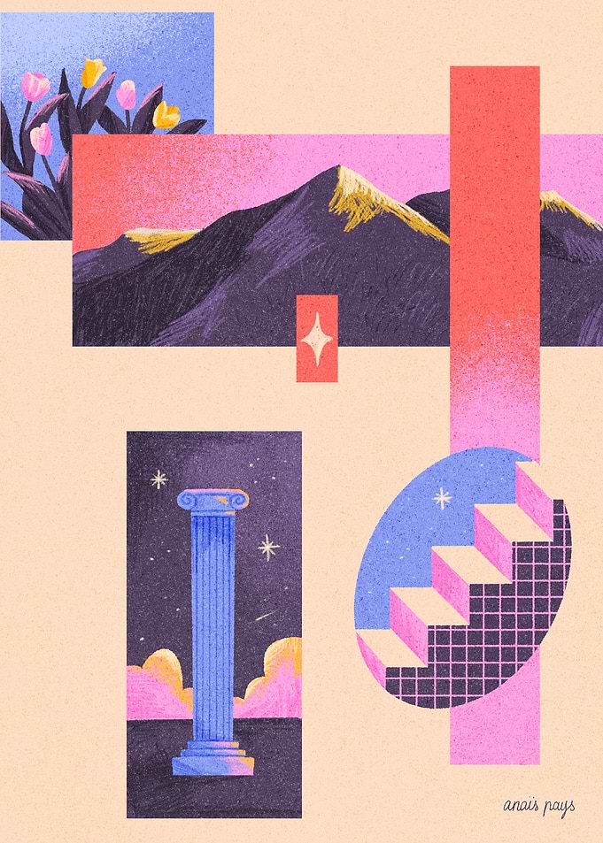 Surreal Collage with Nature and Architecture