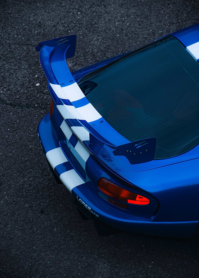 Blue Dodge Viper GTS with White Stripes
