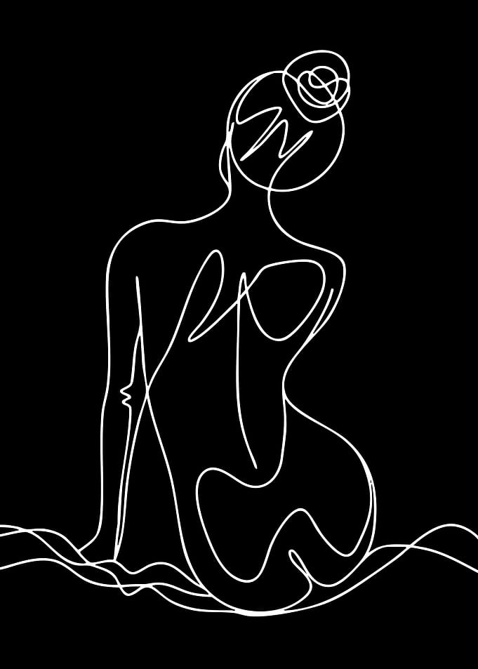 Minimalist Line Art of a Woman