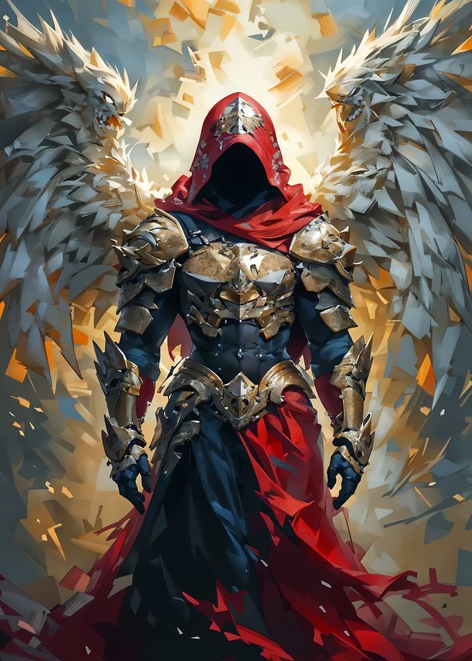 Angelic Warrior in Golden Armor