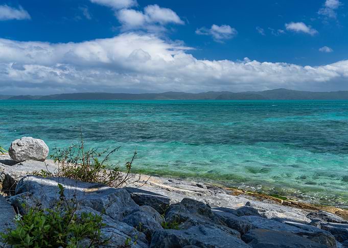 Okinawa Kouri Island Turquoise Ocean Meets Rocky Shoreline