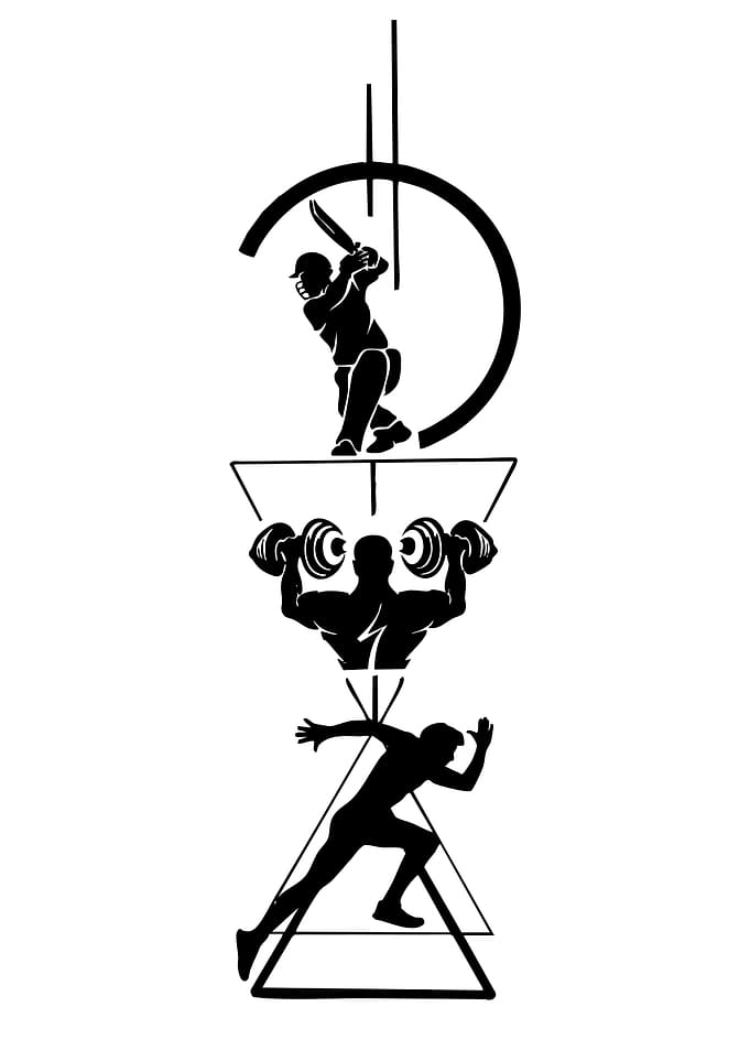 Sports Icons Silhouette Collage