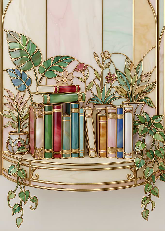 Stained Glass Bookshelf