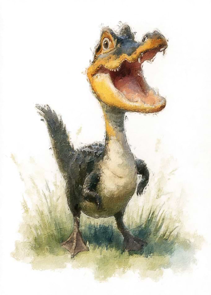 Cartoon Alligator with Open Mouth