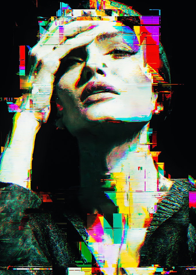 Glitch Art Portrait of a Woman