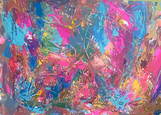 Electric Inner Storm (Vibrant Abstract Paint Splatter)