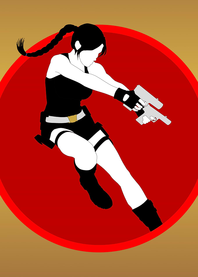 Female Adventurer with Dual Pistols (Action Shot)