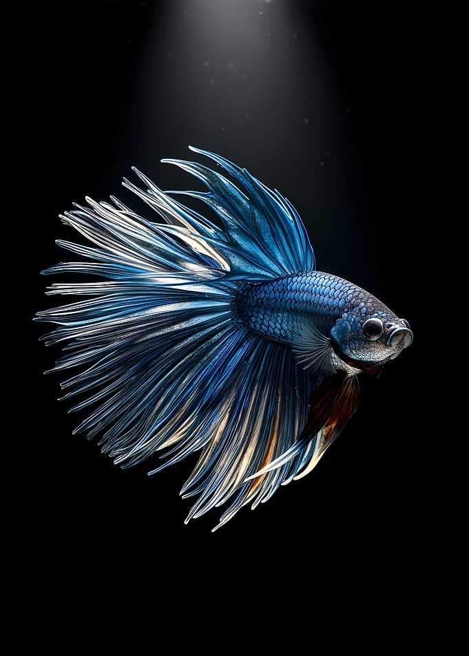 Betta Fish with Flowing Fins