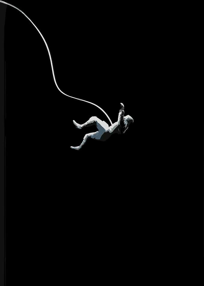 Astronaut falling in space