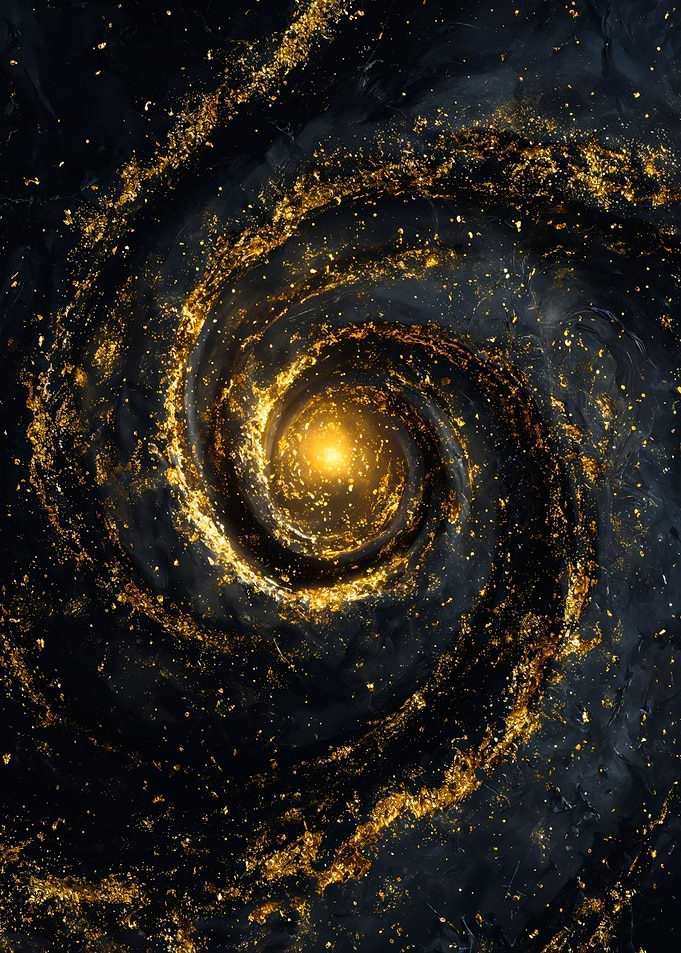 Golden Spiral Galaxy Space Art