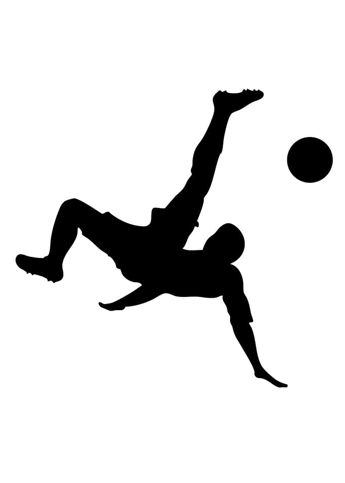 Soccer Player Bicycle Kick Silhouette