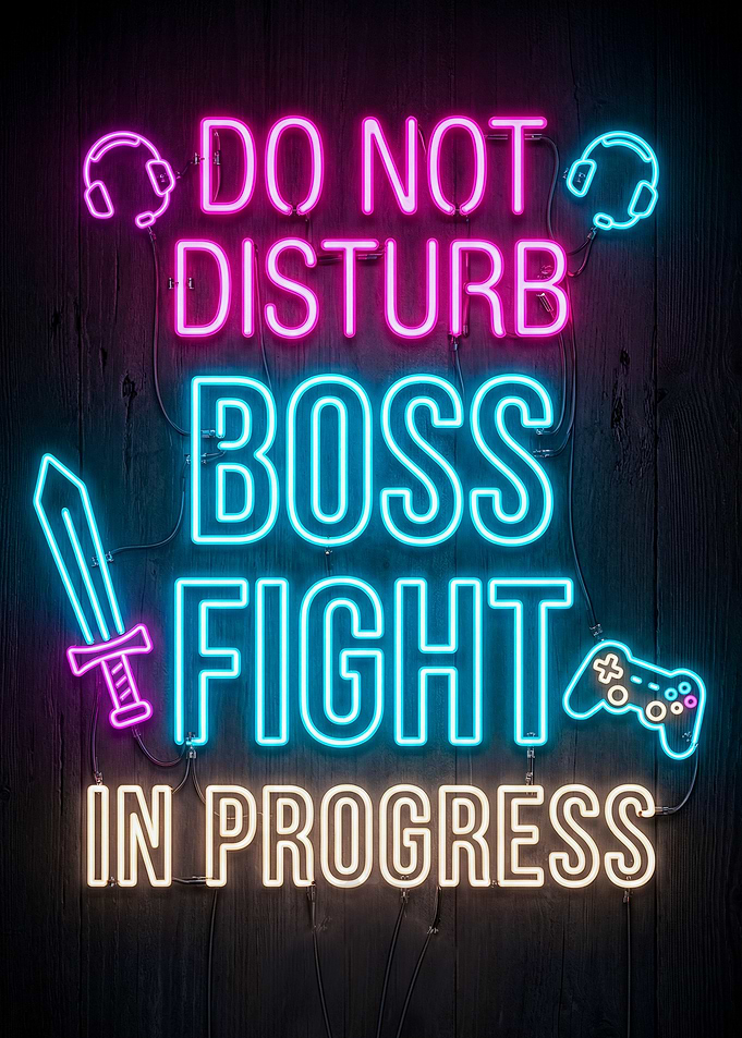 Do Not Disturb Boss Fight Neon Sign