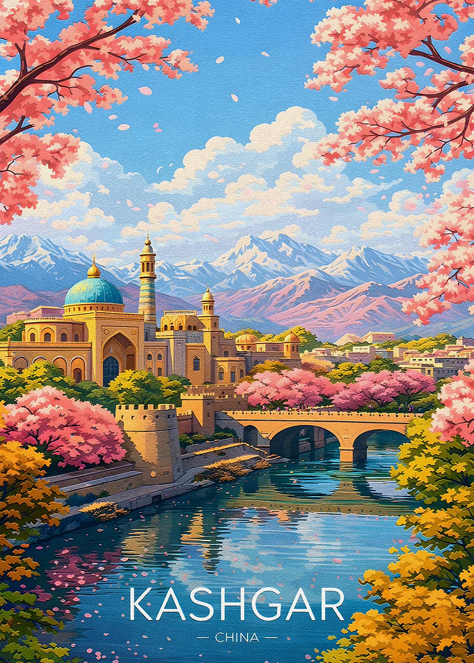 Kashgar China Travel Poster