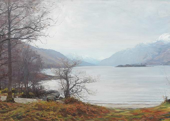 Misty Mountain Lake Landscape