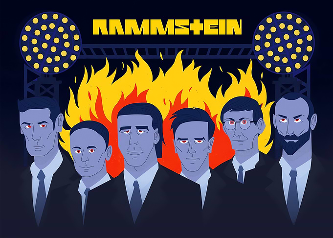 Rammstein with Flames