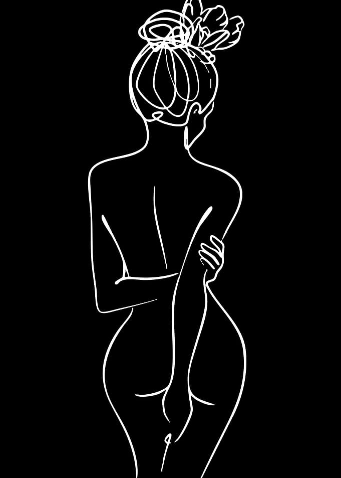 Minimalist Line Art of Woman