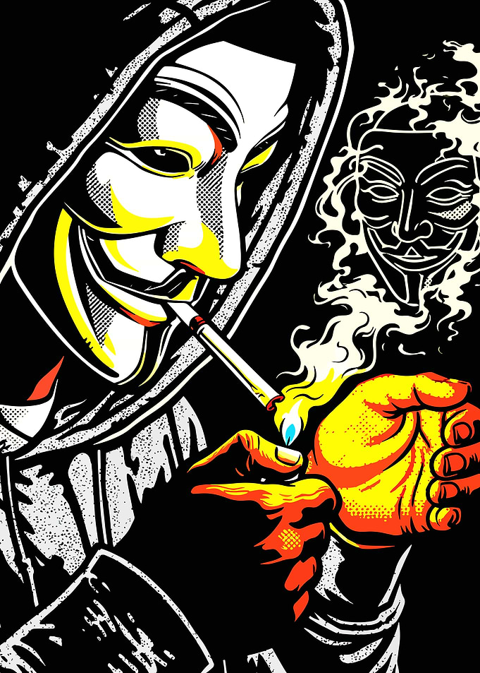 Guy Fawkes Mask Smoking