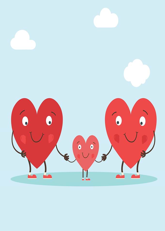 Happy Heart Family Holding Hands
