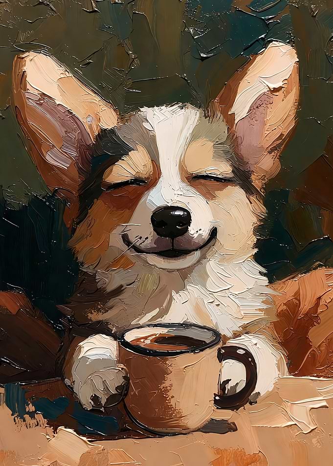 Corgi with Coffee