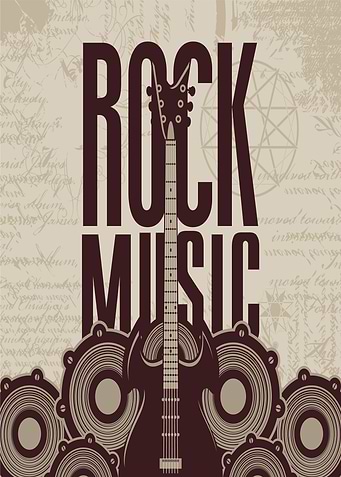 Rock Music Guitar Poster