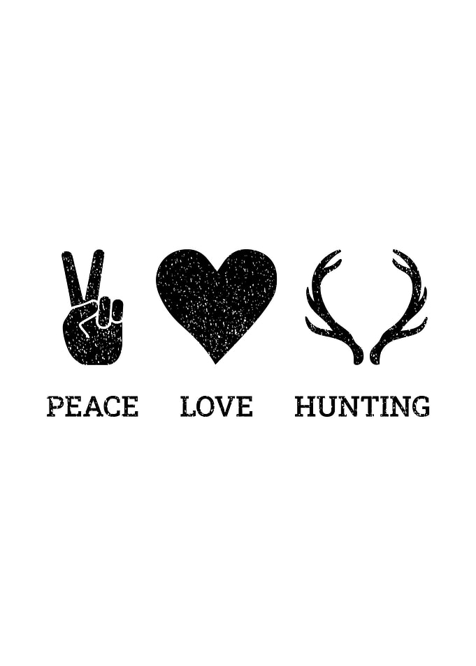 Rustic cabin wall art - 'Peace Love Hunting' hunter wall art for cabin and lodge walls
