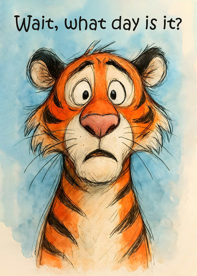 Tiger asking what day it is