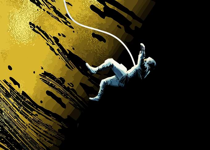 Astronaut falling in space