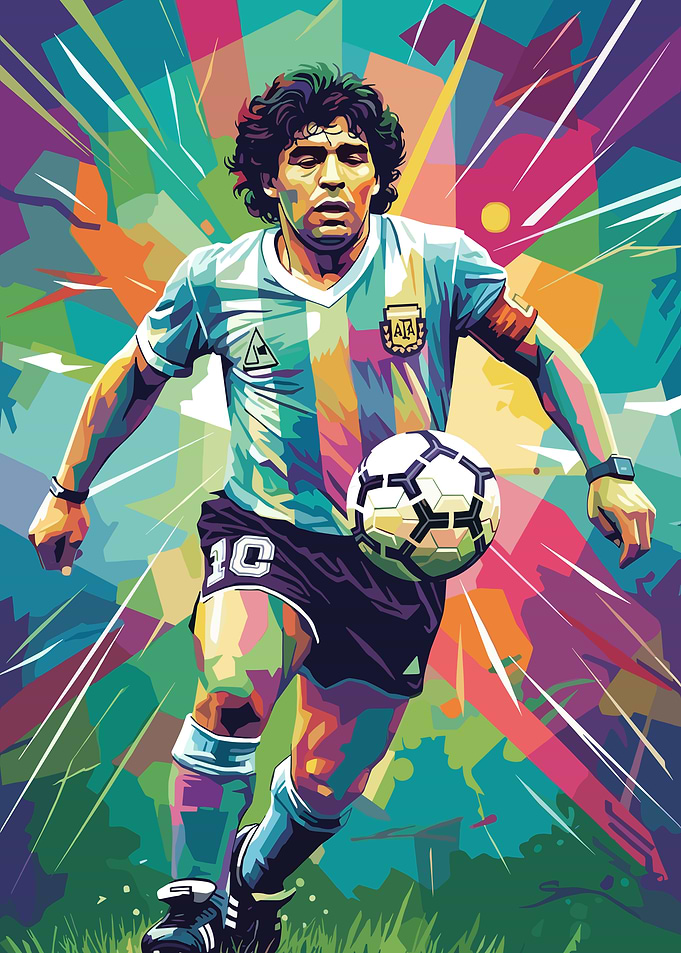 Diego Maradona Pop Art Soccer