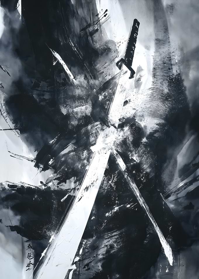 Ink Wash Sword Art