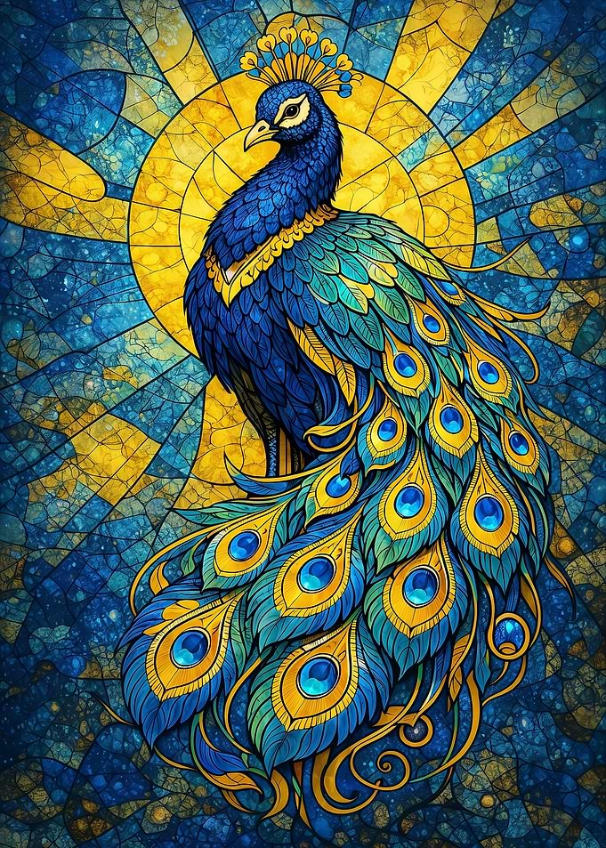Stained Glass Peacock