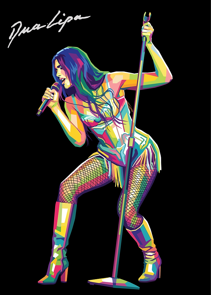 Dua Lipa Pop Art Portrait