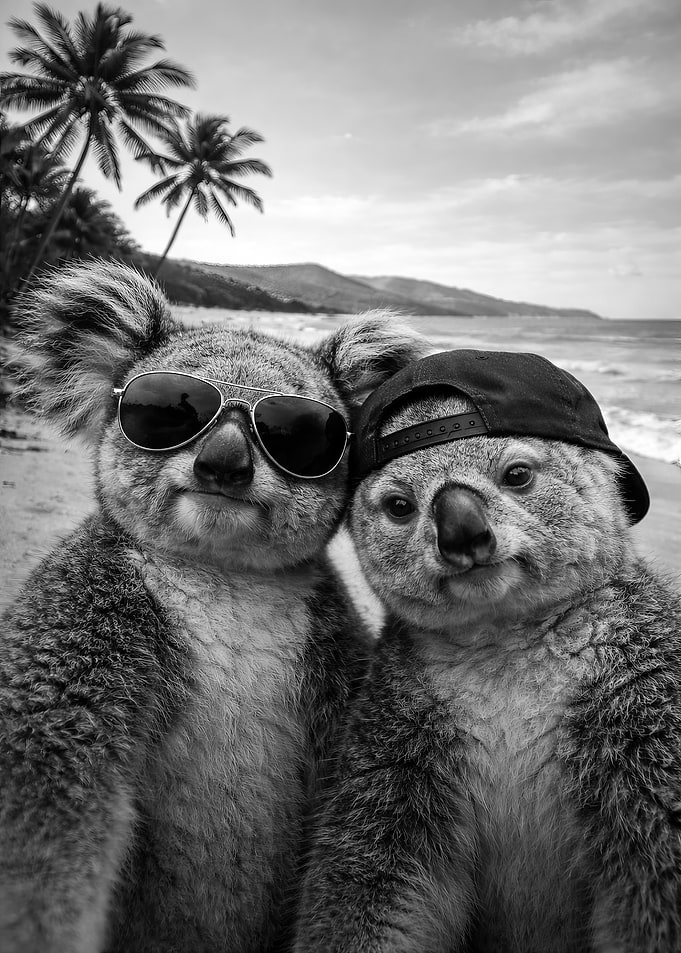 Koalas on a Beach