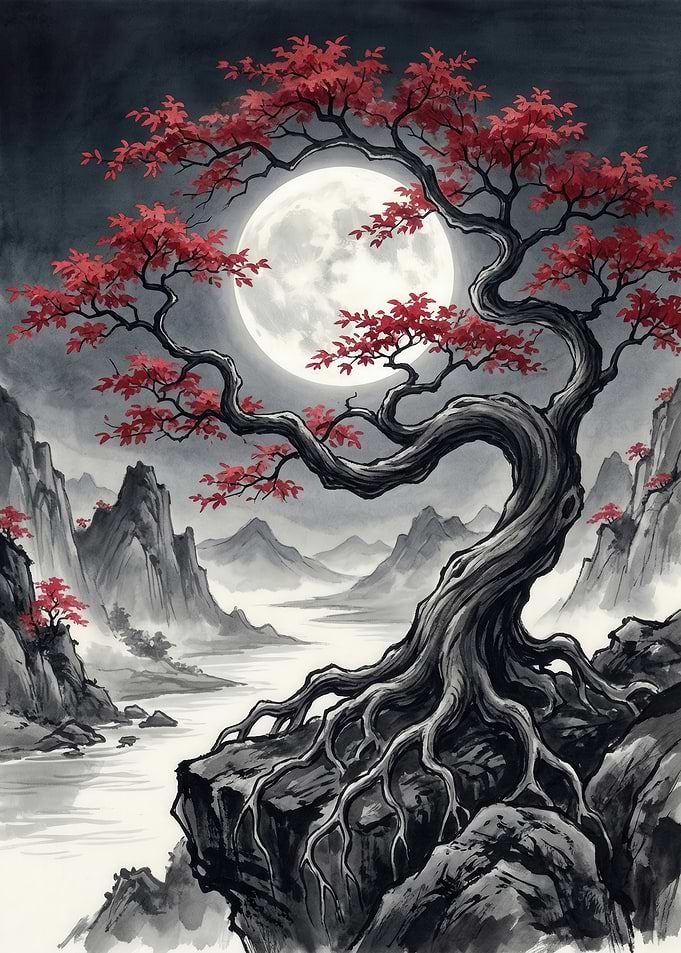 Enchanted Moonlit Tree