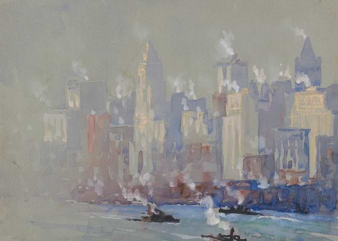 New York City Skyline Watercolor