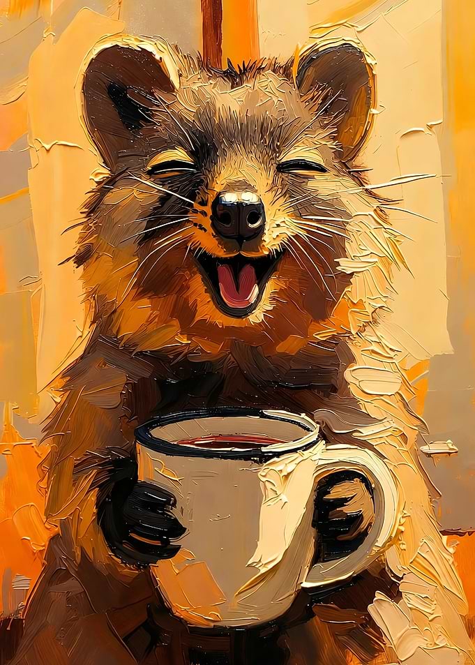 Quokka with Coffee