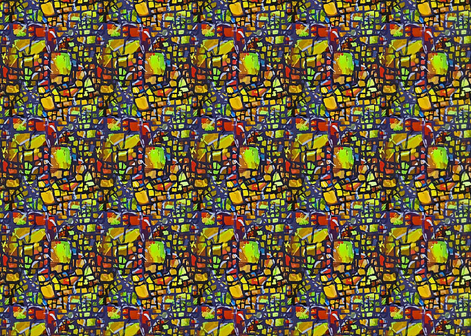 Vibrant bloom (Abstract Stained Glass Pattern)